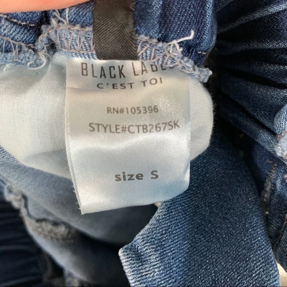 Black Label C’est Toi High Waisted Jean Skirt Size S‎